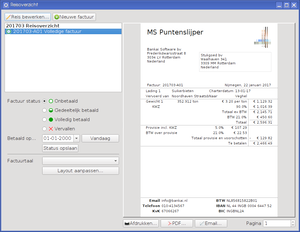 Factuur in reisoverzicht